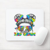 Back To School Tie Dye Hello 3rd Grade Messy Bun G Mousepad (Mit Mouse)