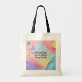 Back to School Tote Bag – Motivational Quote "Drea Tragetasche (Vorne)