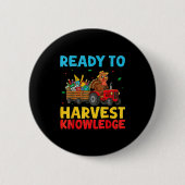 Back To School Turkey Farming Tractor Farmer Kids Button (Vorderseite)