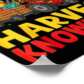 Back To School Turkey Farming Tractor Farmer Kids  Poster (Ecke)