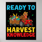 Back To School Turkey Farming Tractor Farmer Kids Poster (Vorne)