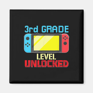 Back to School Video Gamer 3rd Grad Level Unlocke Magnet