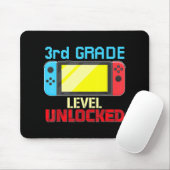 Back to School Video Gamer 3rd Grad Level Unlocke Mousepad (Mit Mouse)