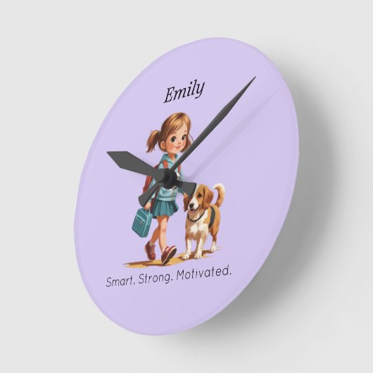 Back to School Wall Clock – Personalized Runde Wanduhr (Winkel)