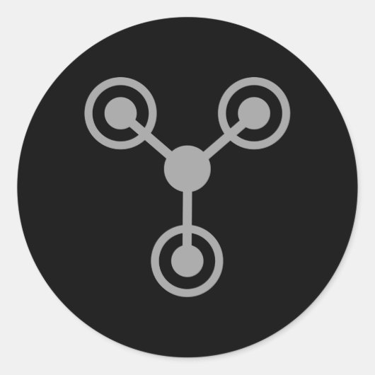 Back to the 80's by Time Travel Machine Runder Aufkleber (Vorderseite)