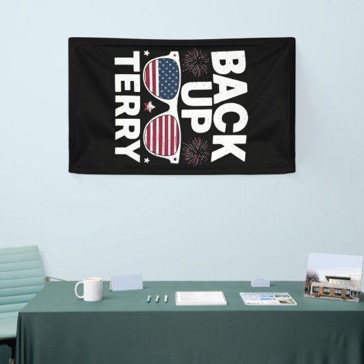 Back Up Terry Funny 4. Juli Patriotic Feuerwerk Banner (Messeveranstaltung)