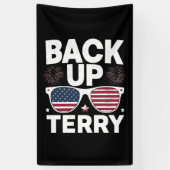 Back Up Terry Funny 4. Juli Patriotic Feuerwerk Banner (Vertikal)