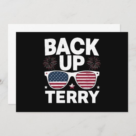 Back Up Terry Funny 4. Juli Patriotic Feuerwerk Einladung (Vorne/Hinten)