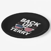 Back Up Terry Funny 4. Juli Patriotic Feuerwerk Pappteller (Schrägansicht)