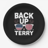 Back Up Terry Funny 4. Juli Patriotic Feuerwerk Pappteller (Vorderseite)