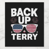 Back Up Terry Funny 4. Juli Patriotic Feuerwerk Weinetikett (Einzelnes Label)