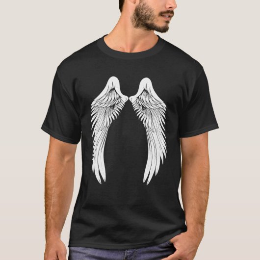 Back White Angel Wings T-Shirt (Vorderseite)