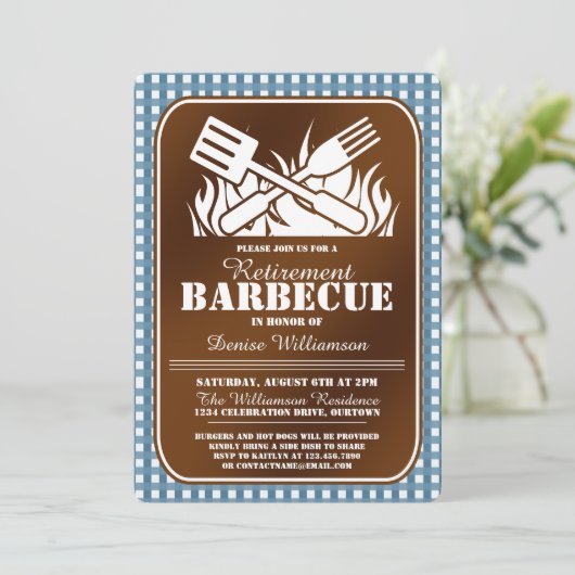 Back Yard Barbecue Party Einladung (Stehend Vorderseite)