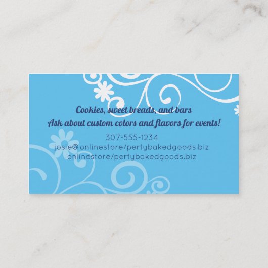 Backbacken für Backwaren mit Schüssel Backwaren Ko Visitenkarte (Rückseite)