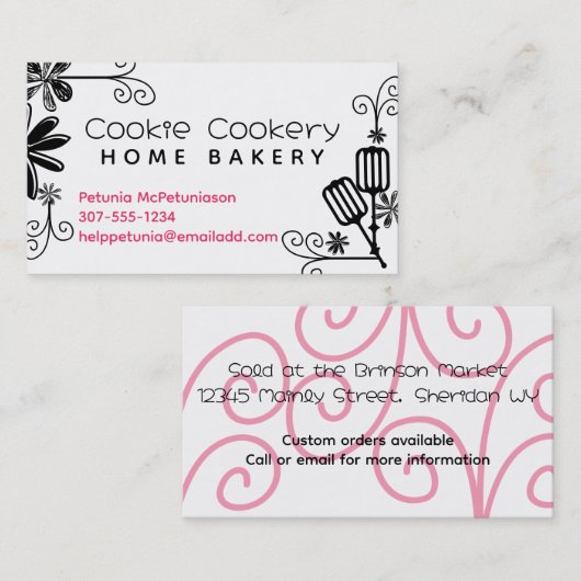 Backbäckerbeaters Utensilien Blume Geschäftswagen Visitenkarte (Vorne/Hinten)