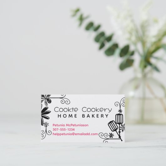Backbäckerbeaters Utensilien Blume Geschäftswagen Visitenkarte (Stehend Vorderseite)