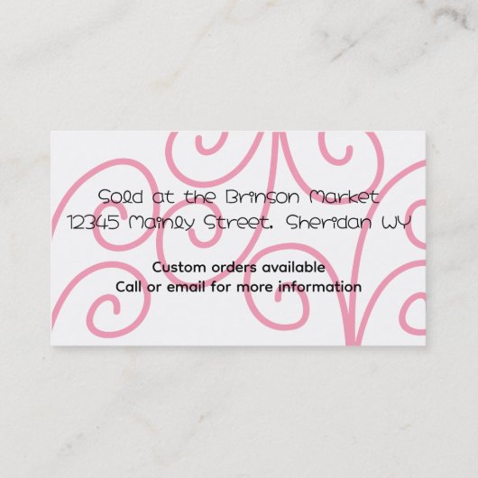 Backbäckerbeaters Utensilien Blume Geschäftswagen Visitenkarte (Rückseite)