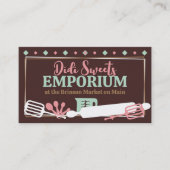 Backbäckerei Backwaren Koch-Utensilien Retro Busin Visitenkarte (Vorderseite)