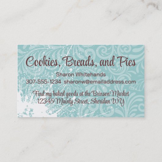 Backbäckerei Button Backbäckerei Koch Visitenkarte (Rückseite)