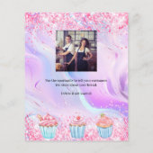 Backbäckerei holografische Kuchen Logo Foto Flyer (Hinten)