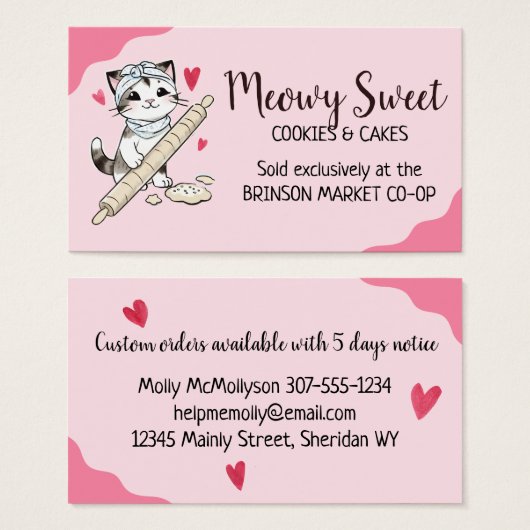 Backbäckerei Kätzchen rollend Button Keks Teig (Vorne & Hinten)