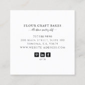 Backbäckerei Konditorei Koch Catering Quadratische Visitenkarte (Rückseite)
