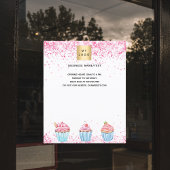 Backbäckerei Logo pinkfarbene weiße Kuchen Flyer