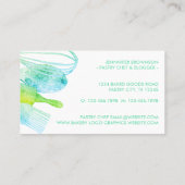 Backbäckerei mit grünem Glitzer Koch Caterer Visitenkarte (Rückseite)