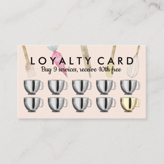 Backbäckerwerkzeuge Loyalty Punch Visitenkarte (Vorderseite)