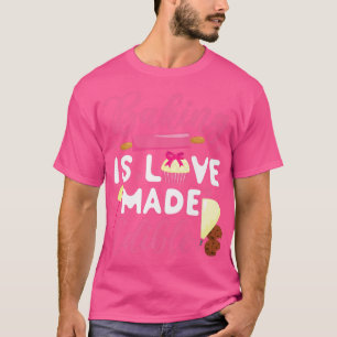 Backbackkuchen Button Backen Backen ist Liebe Mad T-Shirt