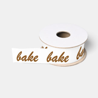 Backbake Chocolate Brown White Brush Script Ripsband