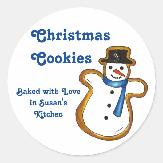 Backbake Liebe Weihnachtskoch Snowman Winter Runder Aufkleber (Vorderseite)
