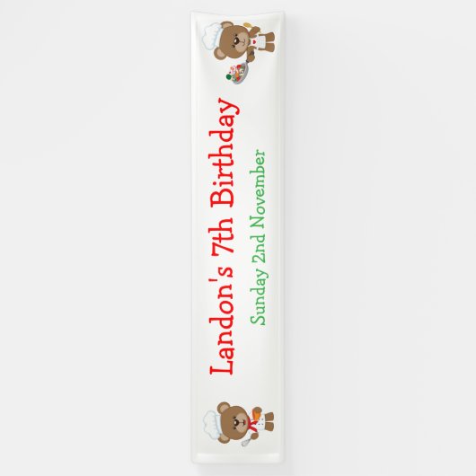 Backbär Geburtstagsparty Banner (Vertikal)