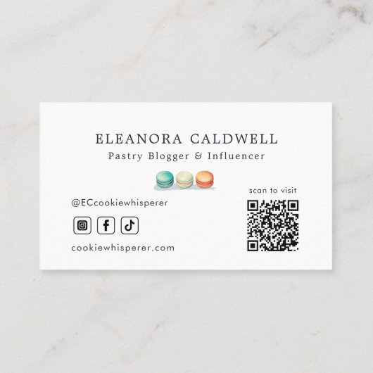 Backblogger Influencer Macarons Visitenkarte (Rückseite)