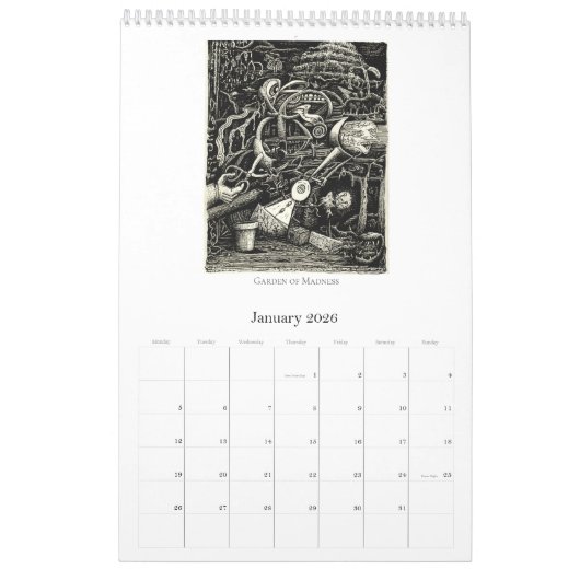 Backbrain Calendar V, 2026, Single Page Kalender (Jan 2026)