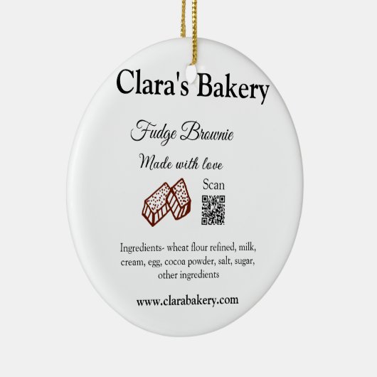 Backbraun mit Zutaten aus Liebe q r Keramik Ornament (Rechts)