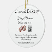 Backbraun mit Zutaten aus Liebe q r Keramik Ornament (Links)