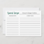 Backbrillanz Recipe Card Foto Feiertagskarte (Rückseite)