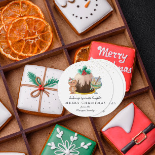 Backbrillanz Weihnachtsfeiertag Runder Aufkleber