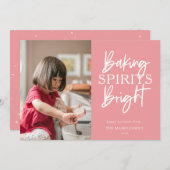 Backbrille Brillantes Pink Weihnachts-Foto Feiertagskarte (Vorne/Hinten)