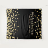 Backdrop Christmas Holiday Gold Black Confetti Wandteppich (Vorderseite (Horizontal))