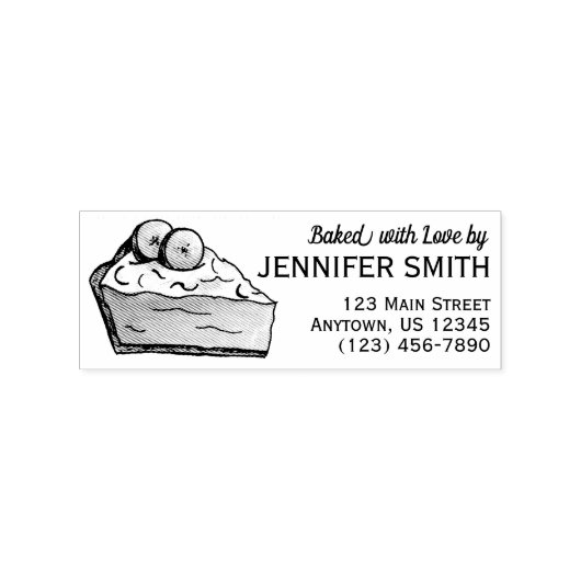Backed with Liebe Banana Cream Pie Slice Adresse Gummistempel (Prägung)