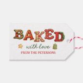 Backed with Liebe Cookie Exchange Party Geschenkanhänger (Vorderseite (Horizontal))