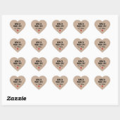 Backed with Liebe Homemade Kraft Herz-Aufkleber (Blatt)