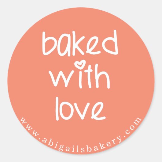 Backed with Liebe - Personalisierte, benutzerdefin Runder Aufkleber (Vorderseite)