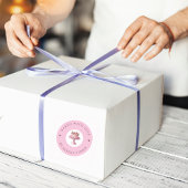 Backed with Liebe Pink Polka Dot Business Sticker