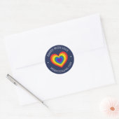 Backed with Liebe Rainbow Heart Custom Website Nav Runder Aufkleber (Umschlag)
