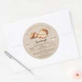 Backed with Liebe Sourdough Hütte Law Label Runder Aufkleber (Umschlag)