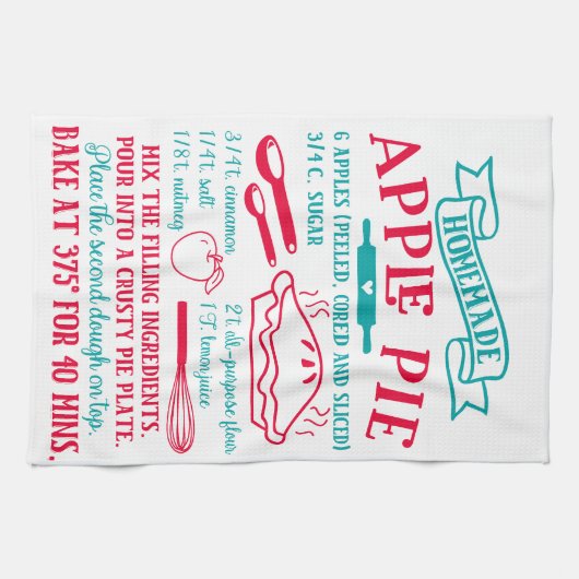 Backen Apple Pie Rezept Küchentuch (Horizontal)