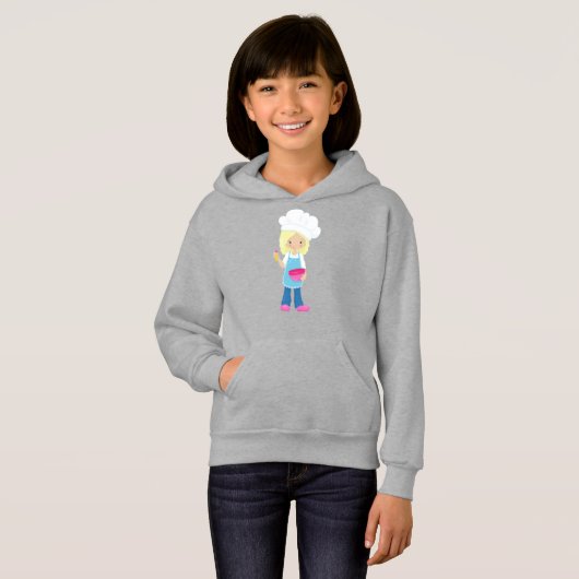 Backen, Bäcker, Konditorei Koch, Niedliches Mädche Hoodie (Vorne ganz)